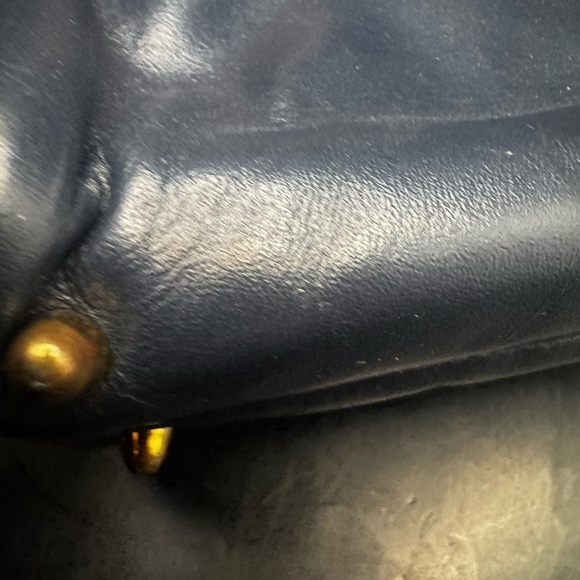 Etienne Aigner Shoulder Bag Blue Leather Crossbody Purse Handcrafted Vintage - Picture 7 of 16